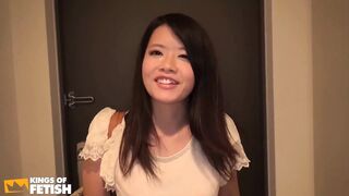 Three Guys Spoil a Japanese Girl with Various Toys and Lick Her